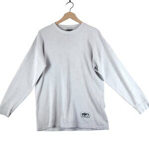 Shaka Wear Super Max Heavy Waffle Knit Thermal XL White 90s Grunge Streetwear